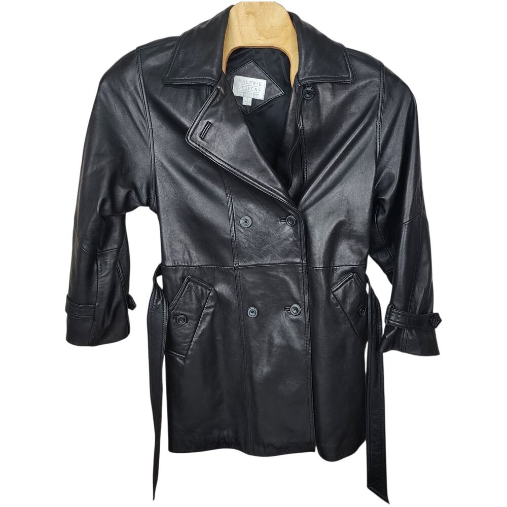 VALERIE STEVENS Black Lamb Leather Jacket Women's Small S